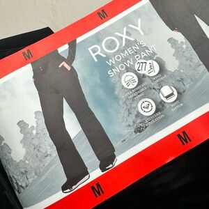 Roxy black ski snow Pants water resistant size Medium New